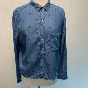 Rails Blue Star Patterned Denim Shirt